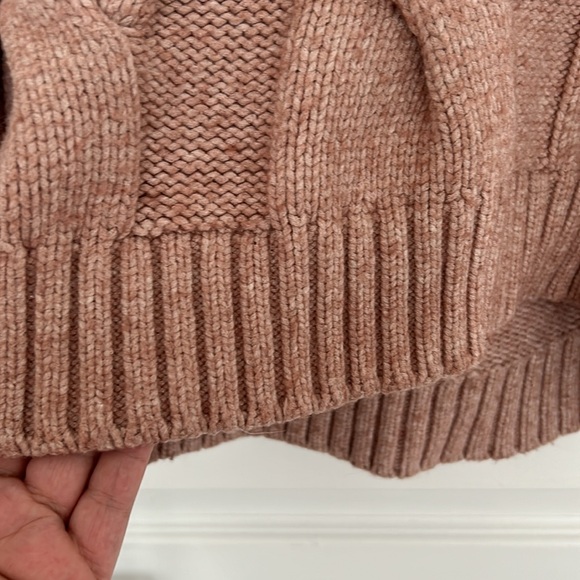 MASSIMO DUTTI - cable knit sweater italian yarn blend with polyamide peach XS - Picture 5 of 9